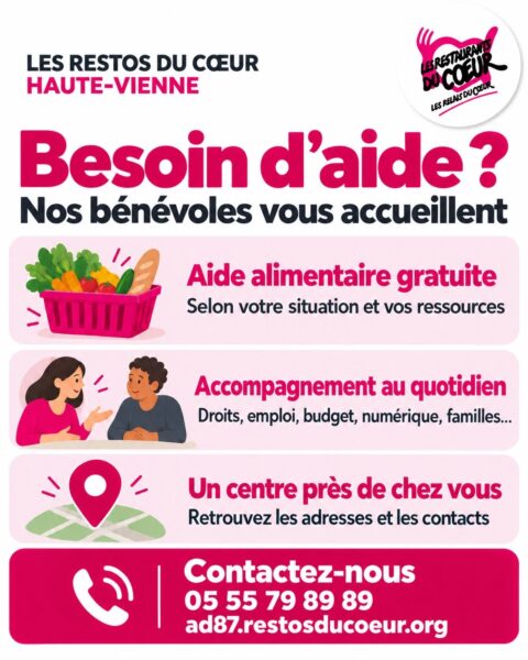 Aide des Restos du Coeur 87